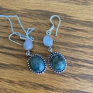 Labradorite & rose quarts sterling silver